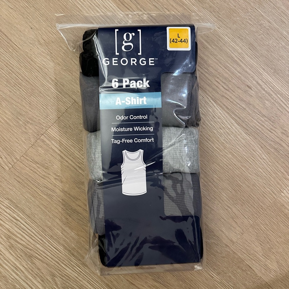 George Men's A-Shirt 6 Pack